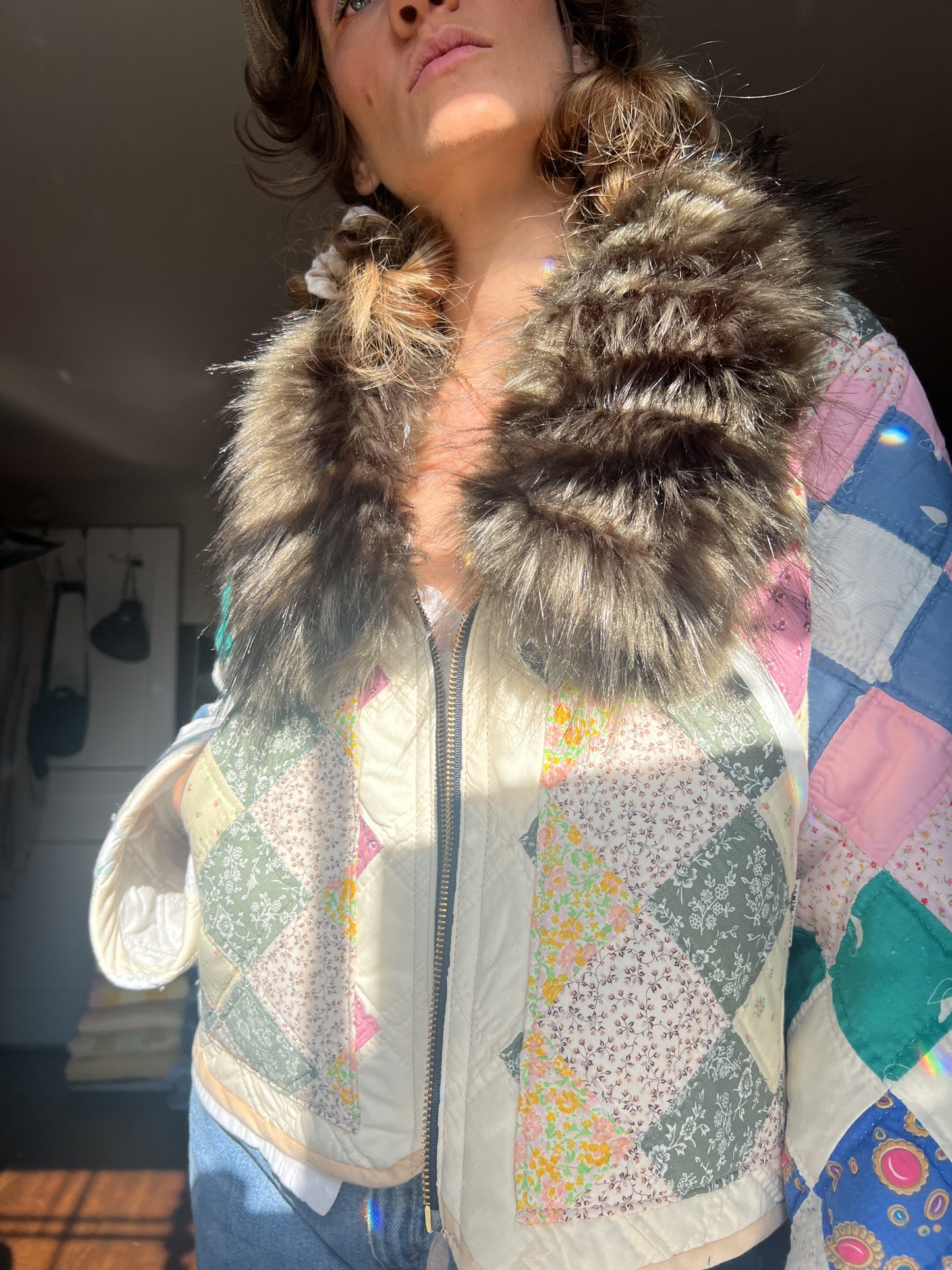 Quilt Jacket w/ Faux Fur