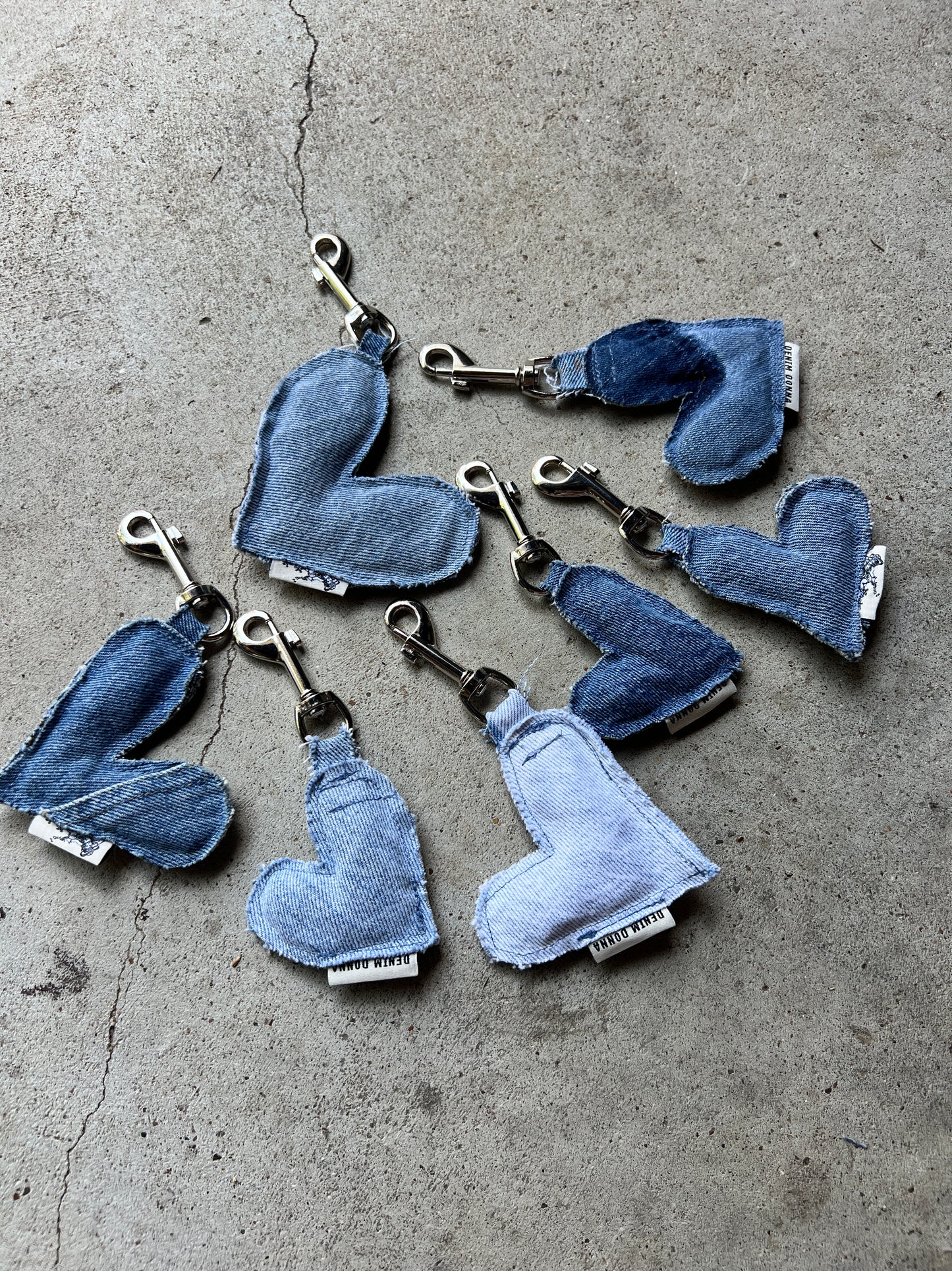 Denim Heart Keychain