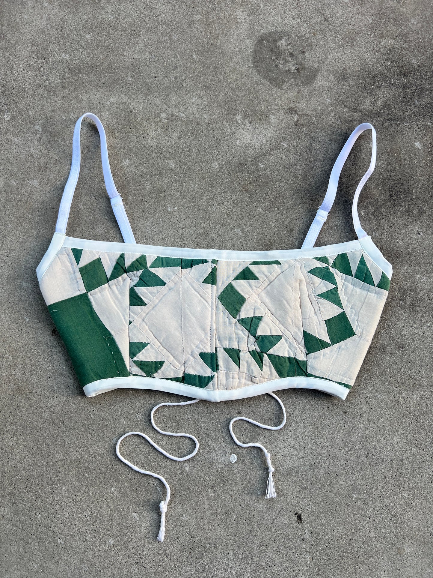 Green Quilt Bra Top (C/D CUP) 23"-27"
