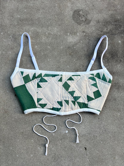 Green Quilt Bra Top (C/D CUP) 23"-27"