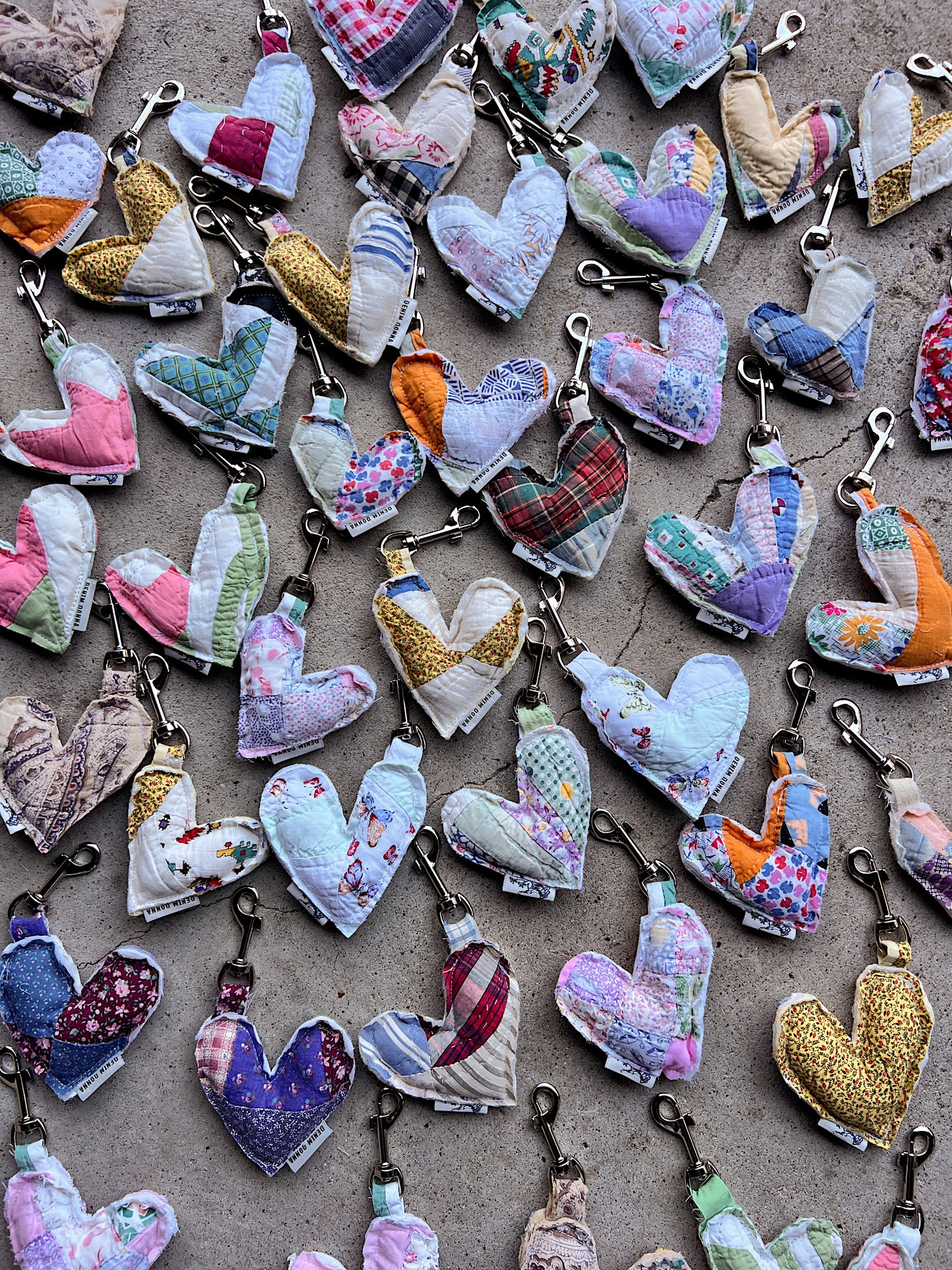 Quilted Heart Keychain