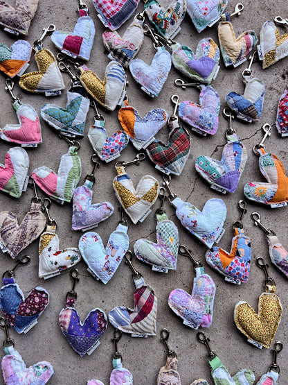 Quilted Heart Keychain
