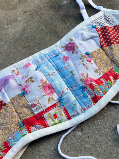 Red Log Quilt Bra Top (C/D CUP) 27"-32"