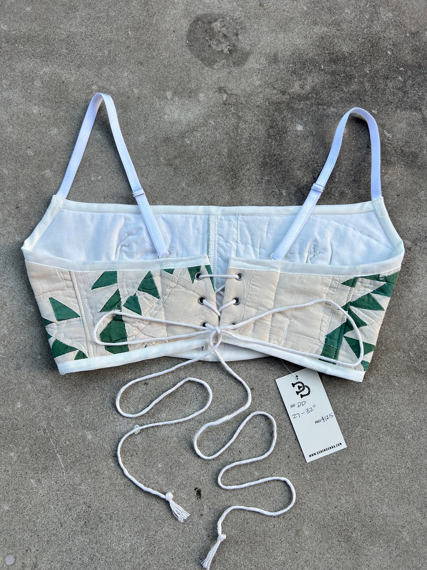 Green Quilt Bra Top (DD CUP) 27"-32"