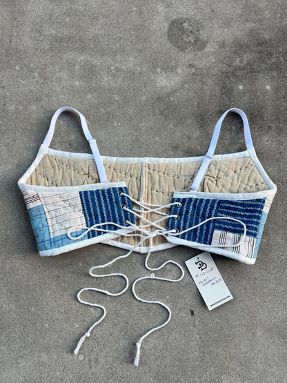 Blue Quilt Bra Top (C/D CUP) 28"-32"