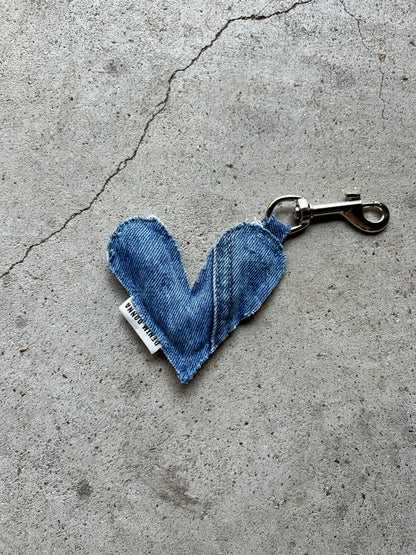 Denim Heart Keychain