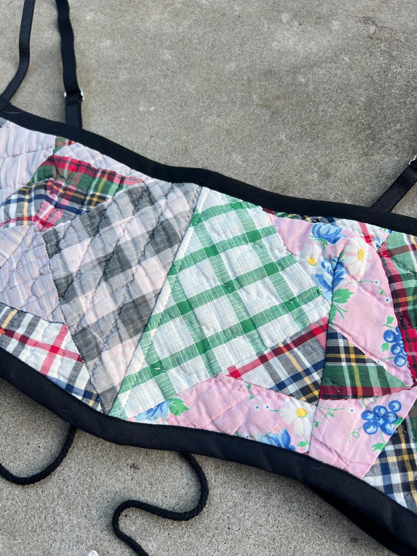 Pink/Blk Quilt Bra Top (C/D CUP) 29"-33"