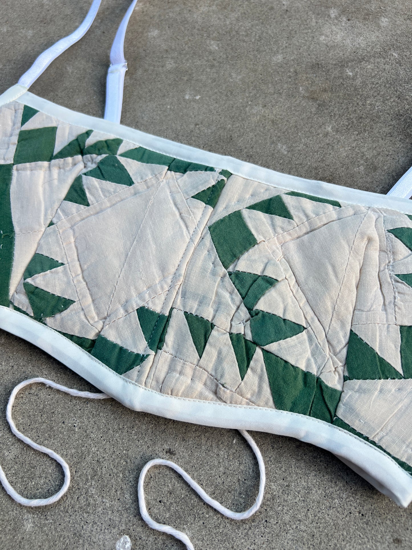 Green Quilt Bra Top (C/D CUP) 23"-27"