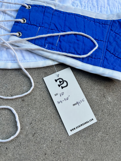 Blue/White Quilt Bra Top (DD CUP) 34"-38"