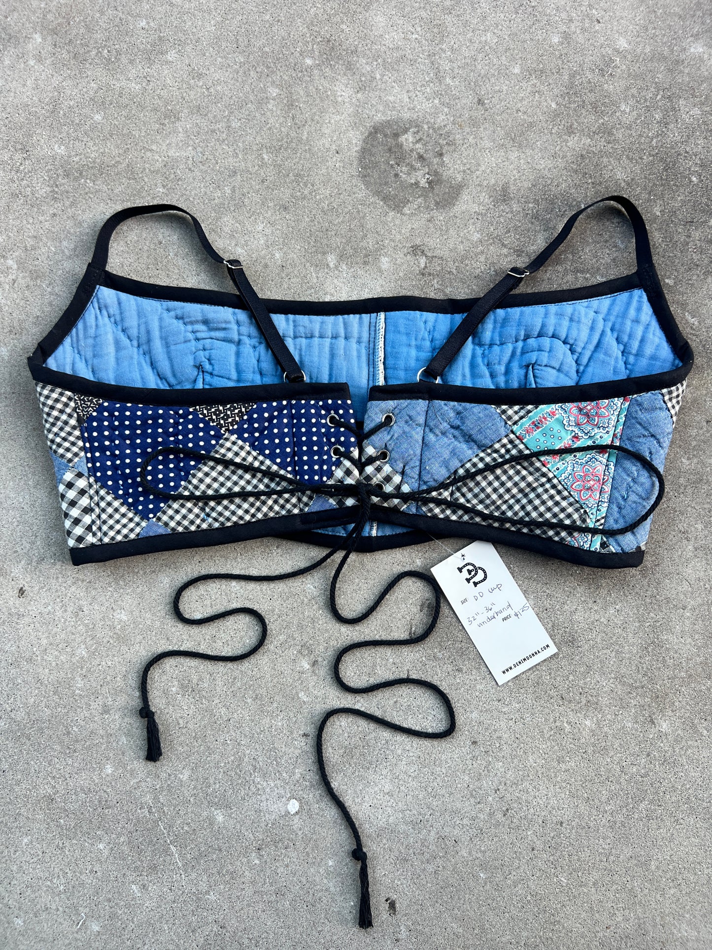 Blue Quilt Bra Top (DD CUP) 32"-36"