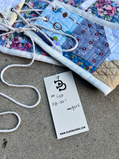 Patchy Floral Quilt Bra Top (C/D CUP) 28"-32"
