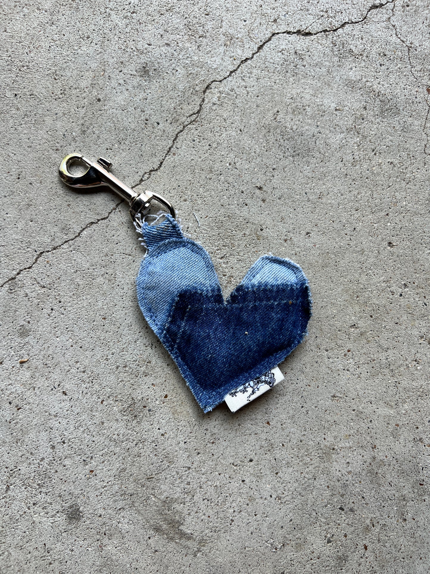 Denim Heart Keychain