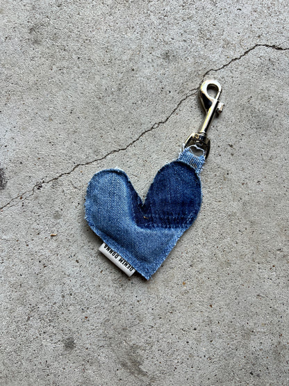 Denim Heart Keychain