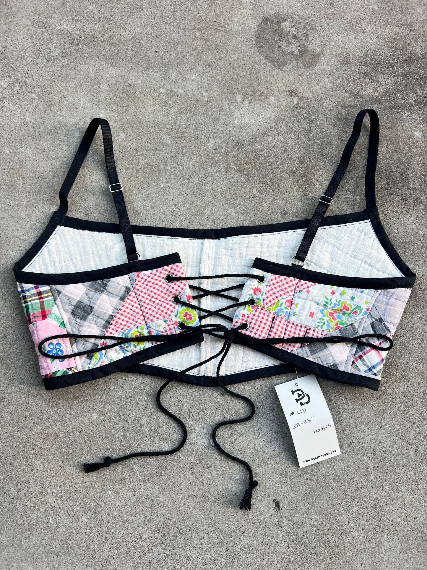 Pink/Blk Quilt Bra Top (C/D CUP) 29"-33"