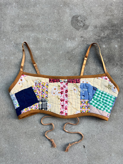 Yellow Quilt Bra Top (C/D CUP) 29"-33"