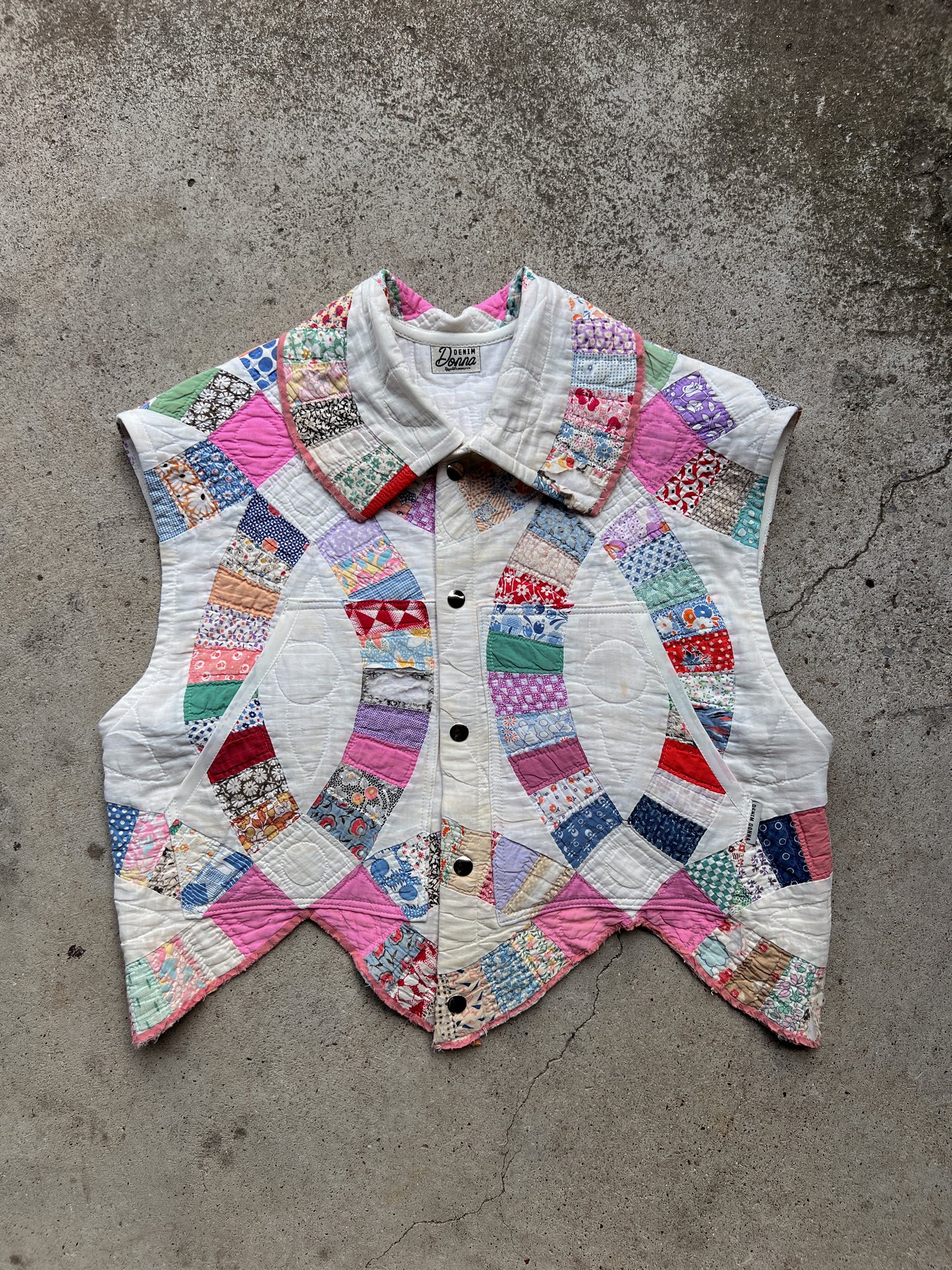 Pink Corset Back Quilt Vest
