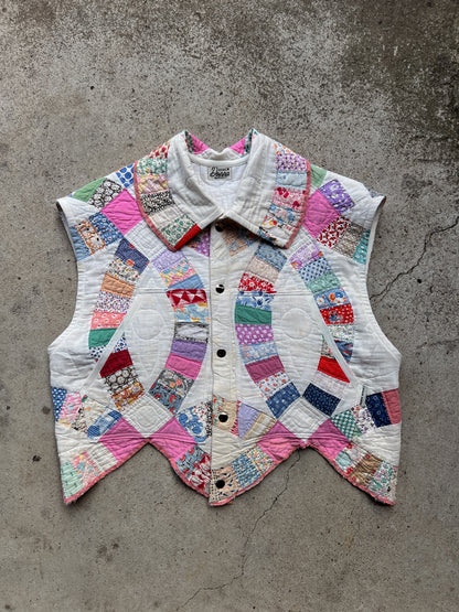 Pink Corset Back Quilt Vest