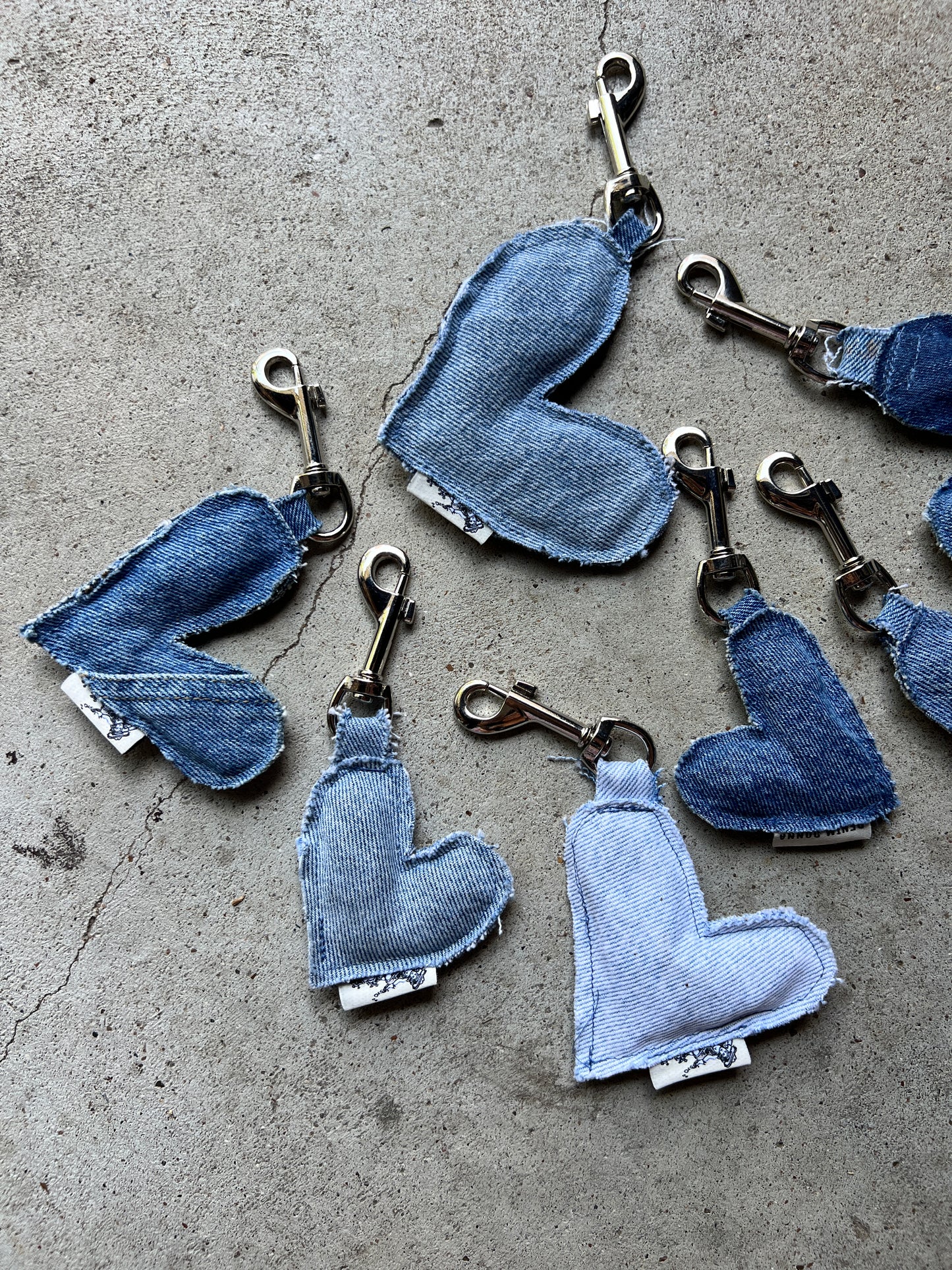 Denim Heart Keychain