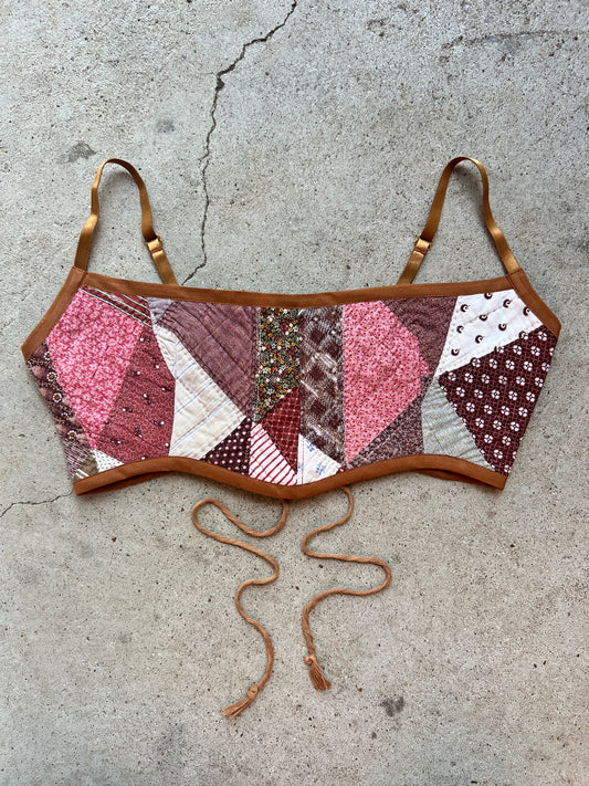 Cocoa No.2 Quilt Bra Top (C/D CUP) 29"-33"