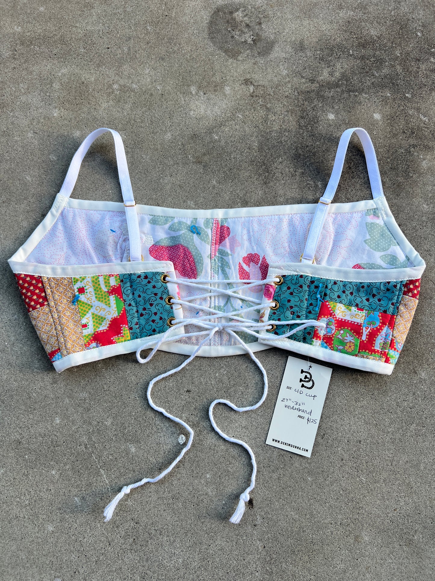 Red Log Quilt Bra Top (C/D CUP) 27"-32"