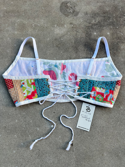 Red Log Quilt Bra Top (C/D CUP) 27"-32"