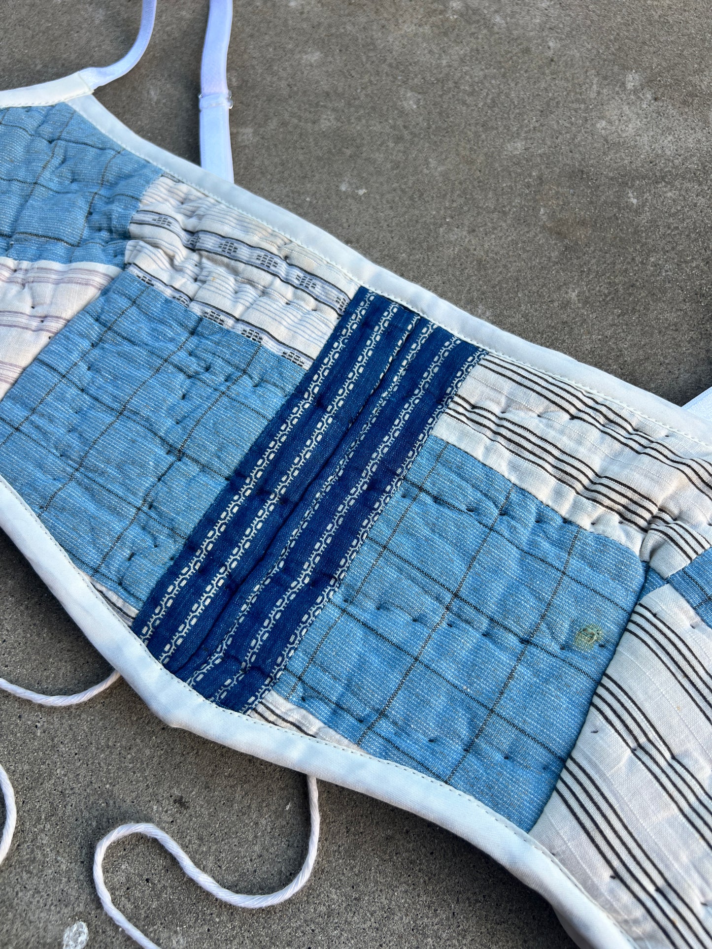 Blue Quilt Bra Top (C/D CUP) 28"-32"
