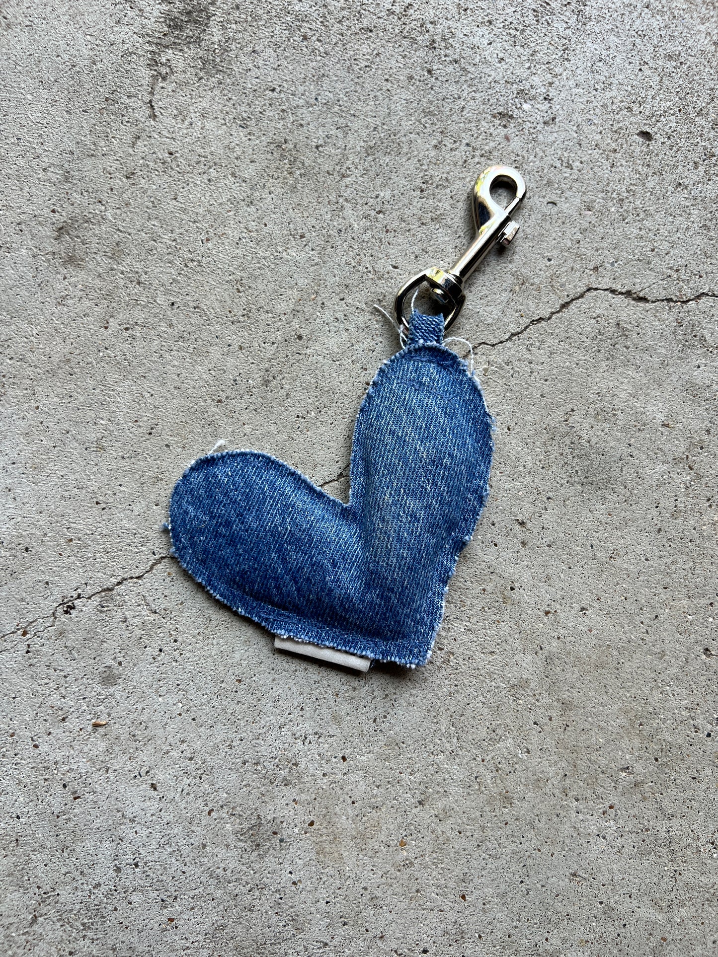 Denim Heart Keychain