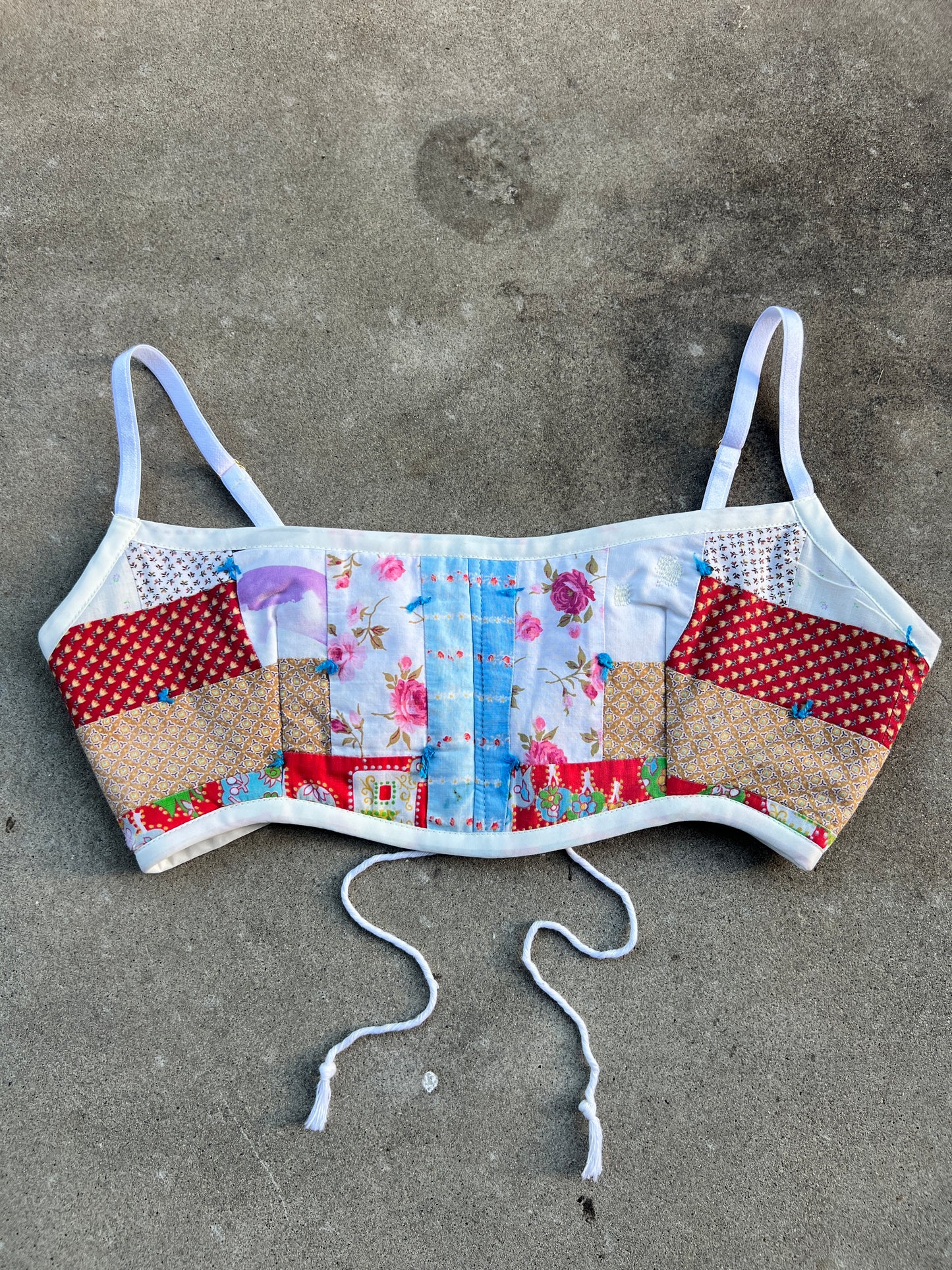Red Log Quilt Bra Top (C/D CUP) 27"-32"