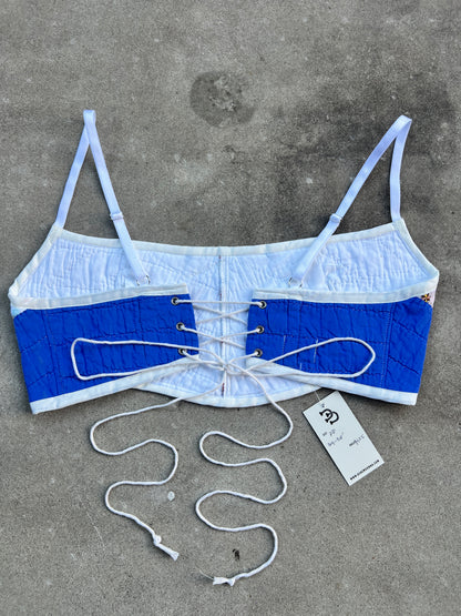 Blue/White Quilt Bra Top (DD CUP) 34"-38"