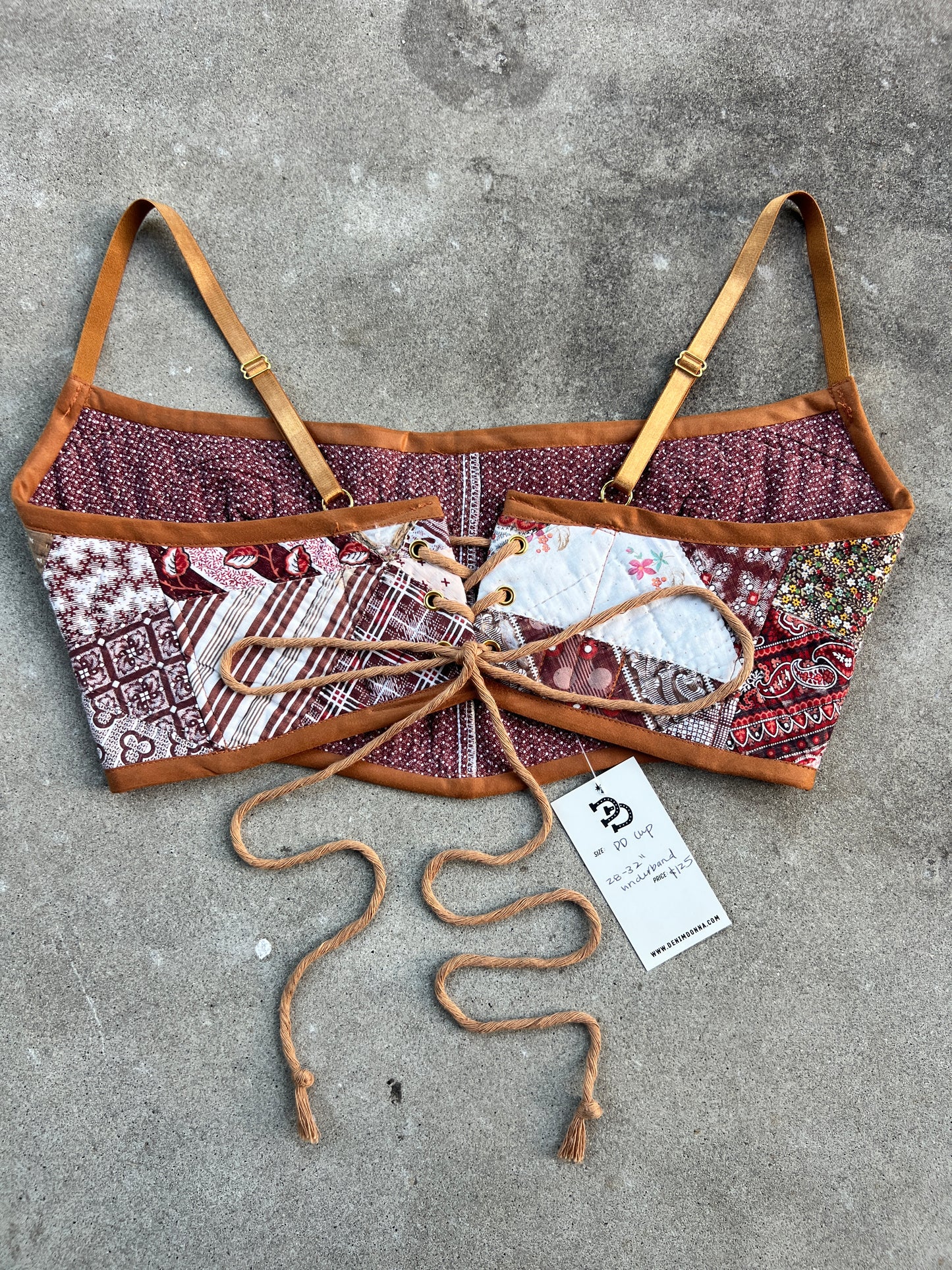 Cocoa Quilt Bra Top (DD CUP) 28"-32"