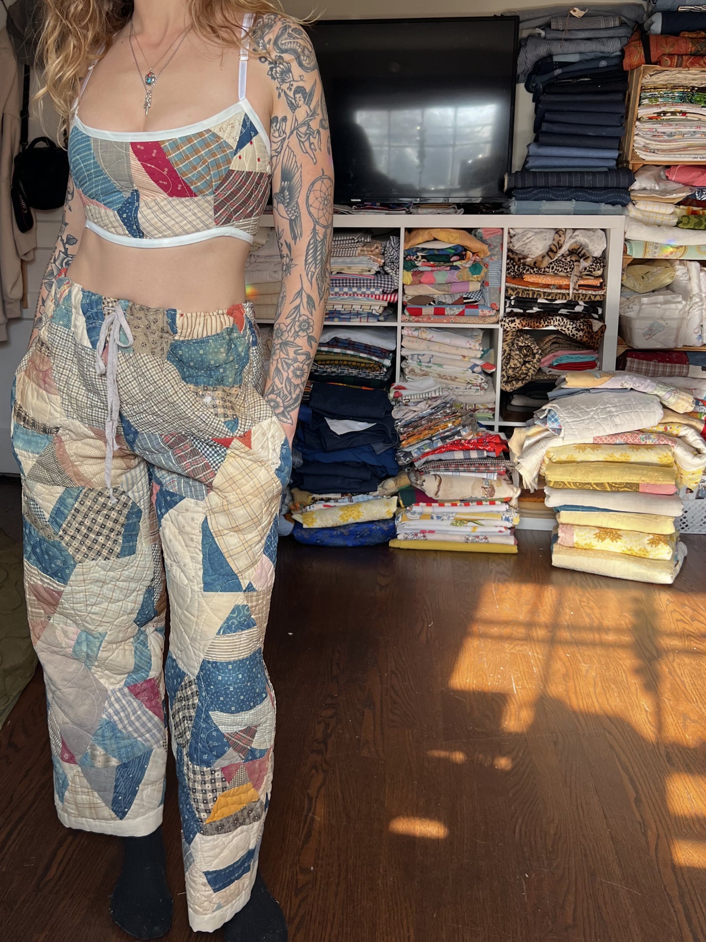 Crazy Quilt Straight Leg Pant