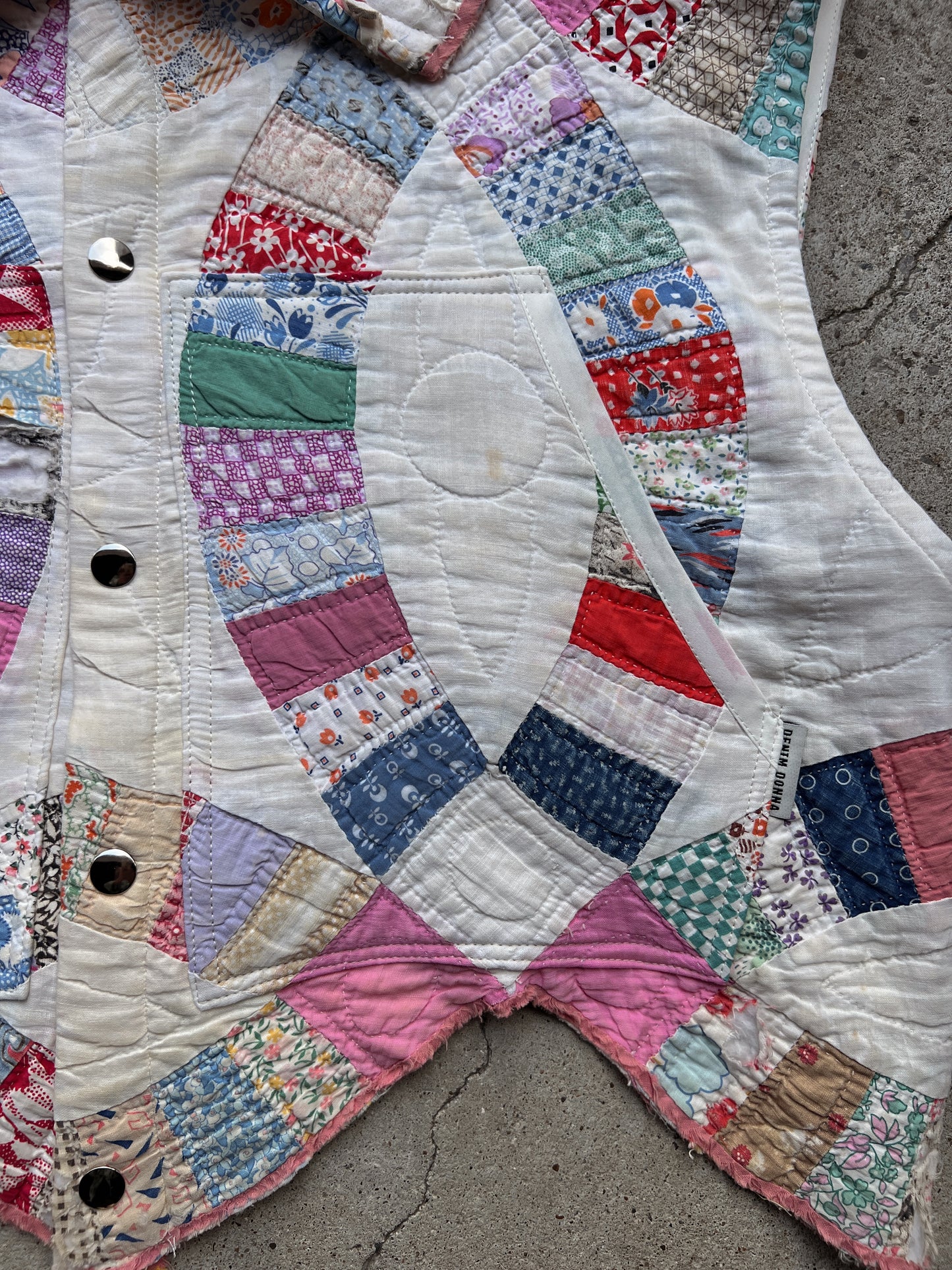 Pink Corset Back Quilt Vest