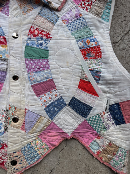 Pink Corset Back Quilt Vest