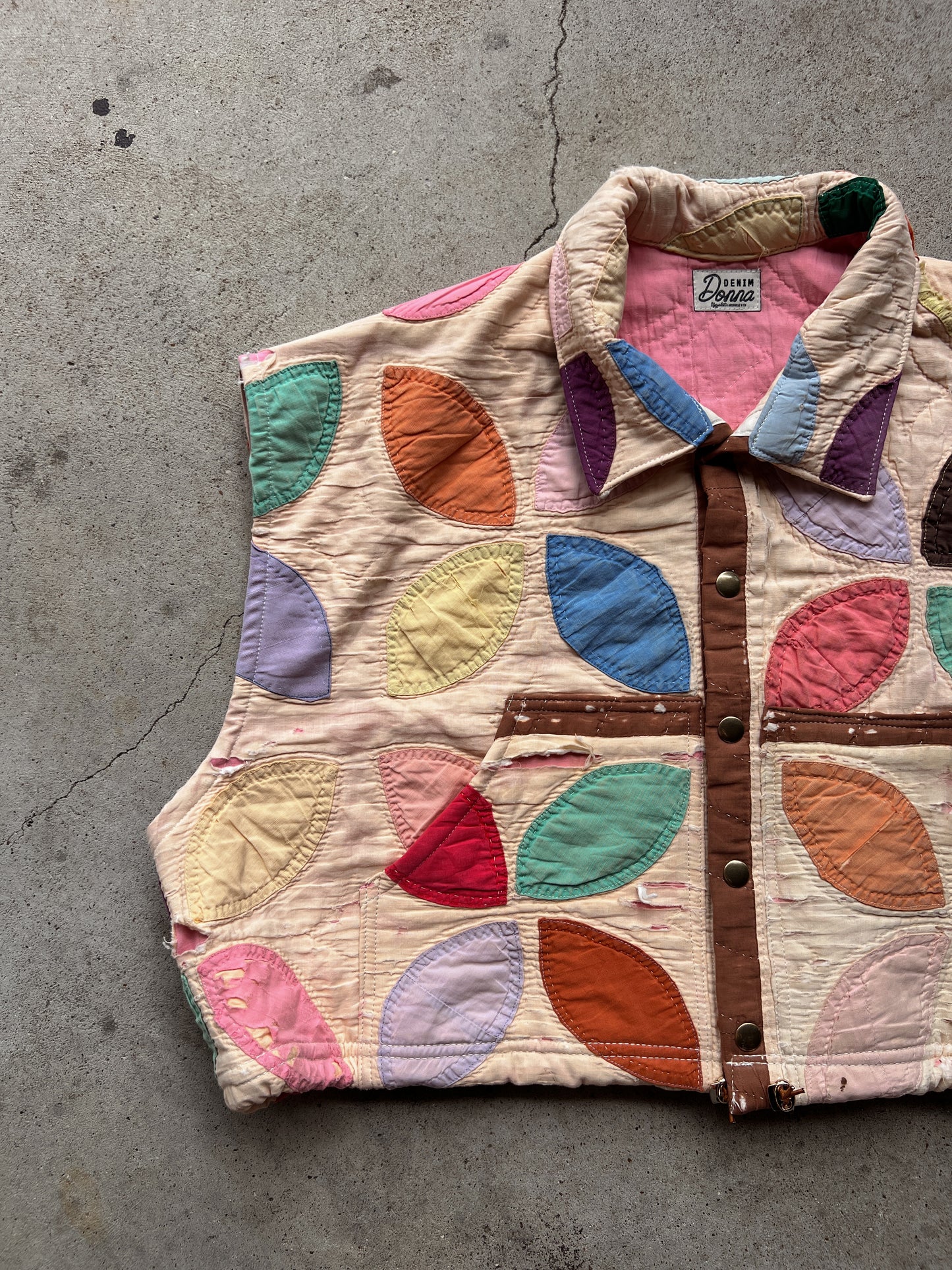 Fall Leaves Crop Quilt Vest