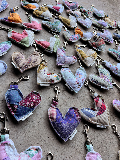 Quilted Heart Keychain