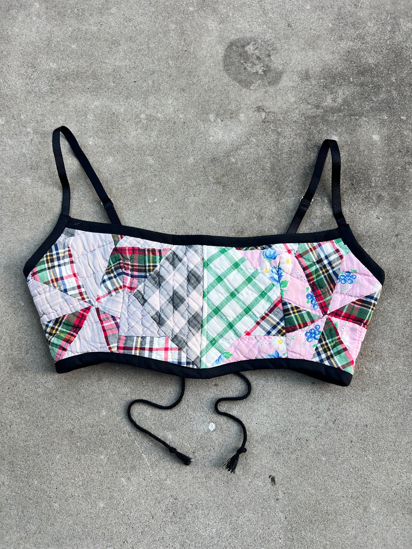 Pink/Blk Quilt Bra Top (C/D CUP) 29"-33"