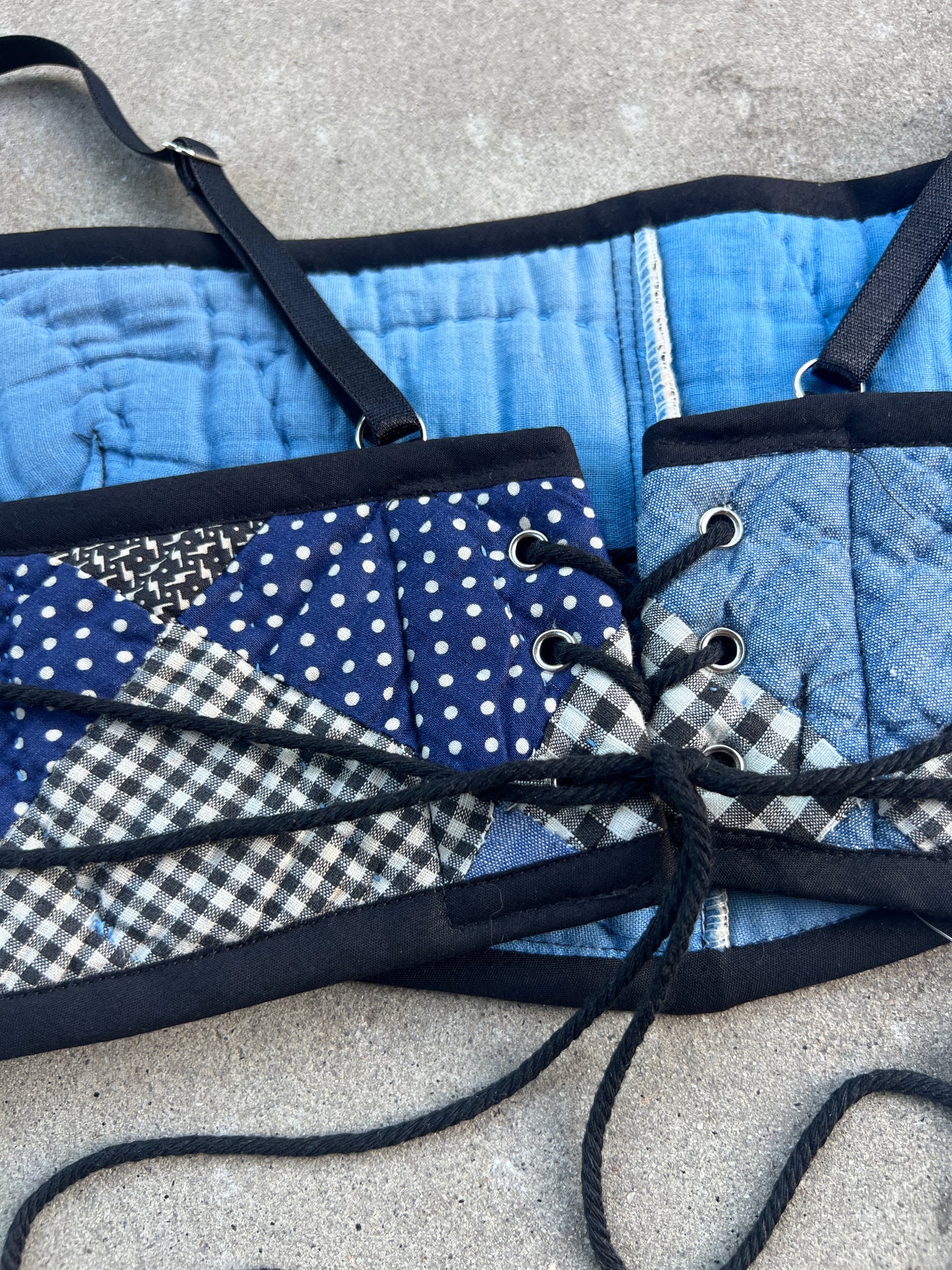 Blue Quilt Bra Top (DD CUP) 32"-36"