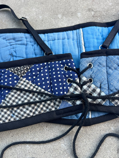 Blue Quilt Bra Top (DD CUP) 32"-36"