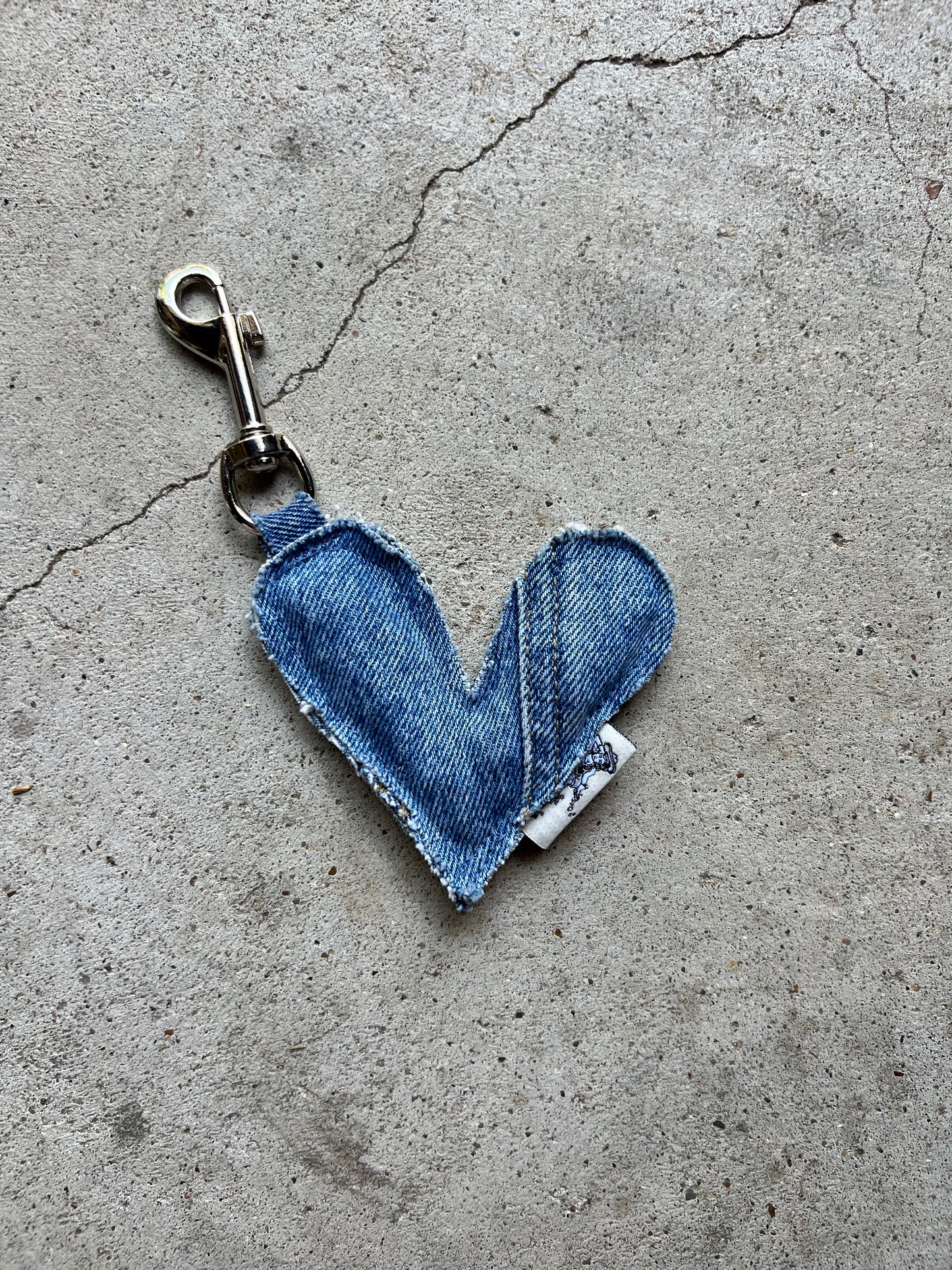Denim Heart Keychain