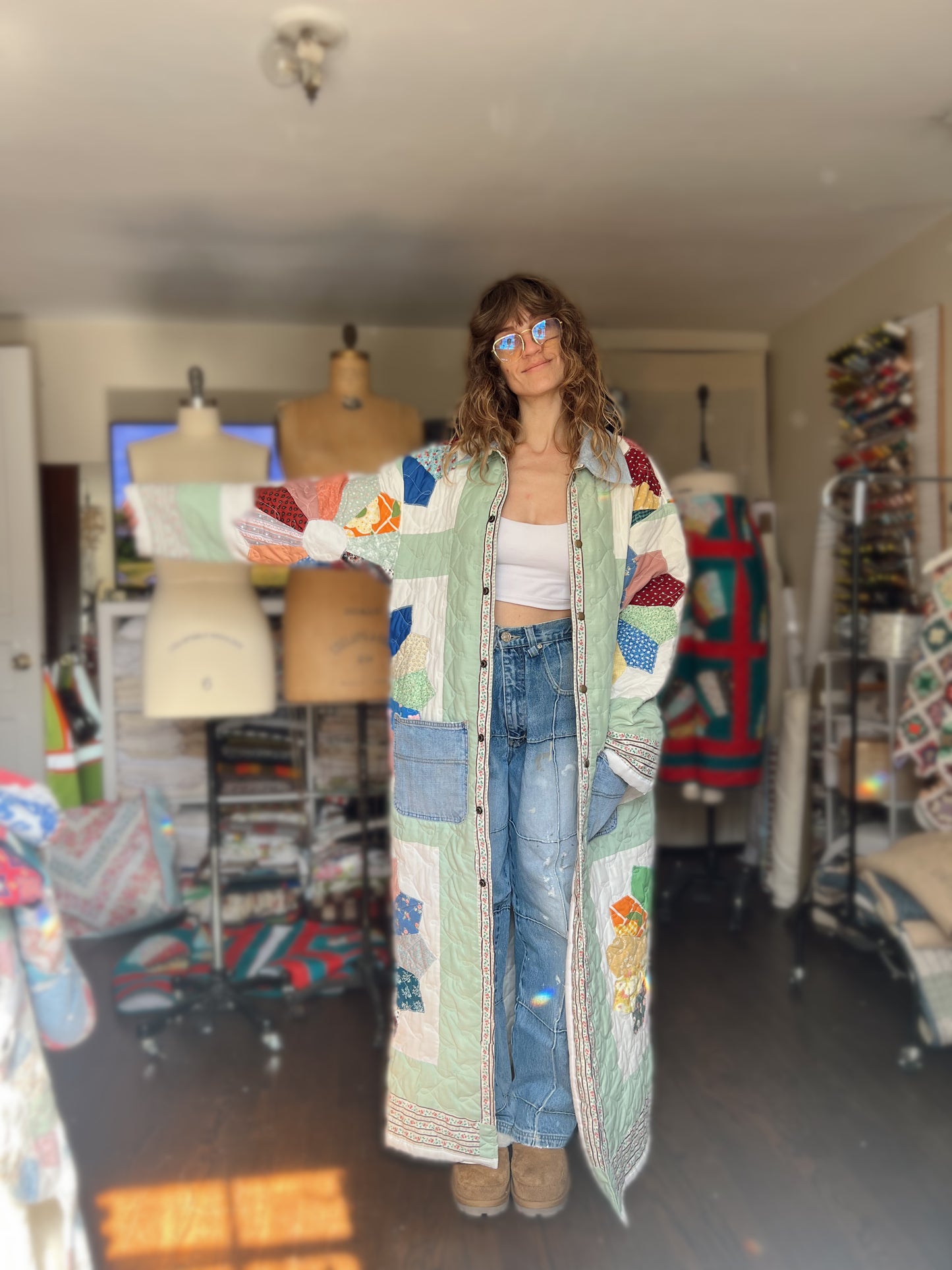 Floor Length Quilt Coat