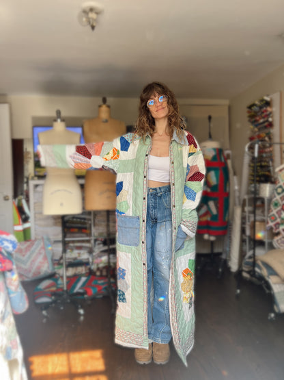 Floor Length Quilt Coat