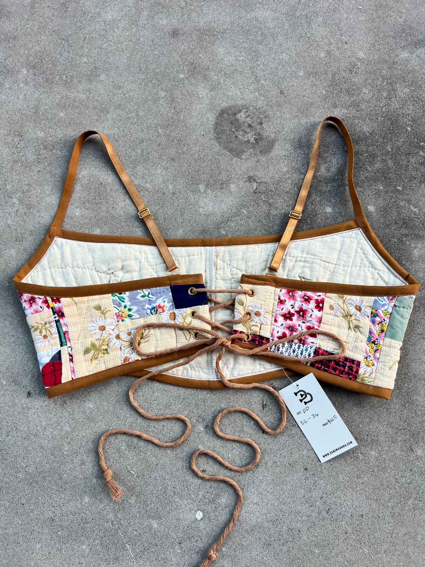 Yellow Quilt Bra Top (DD CUP) 32"-36"
