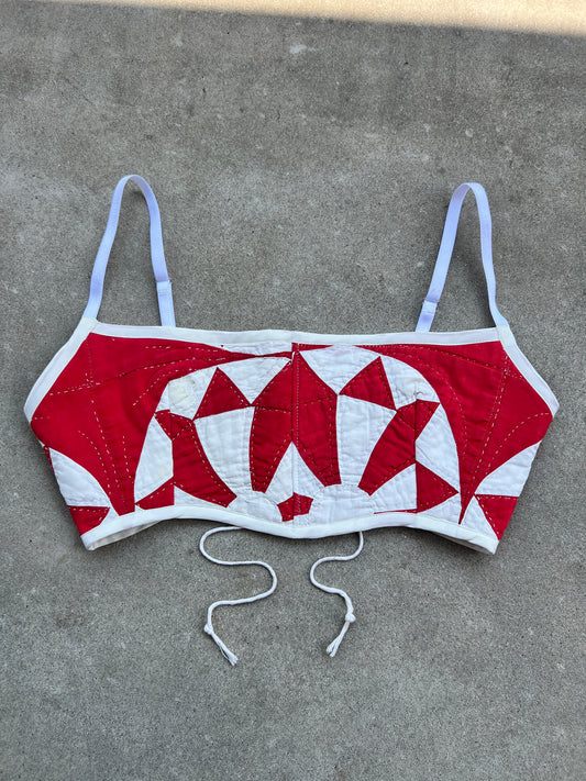 Red Quilt Bra Top (DD CUP) 27"-31"