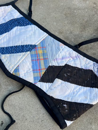 Blk Distressed Quilt Bra Top (C/D CUP) 30"-34"