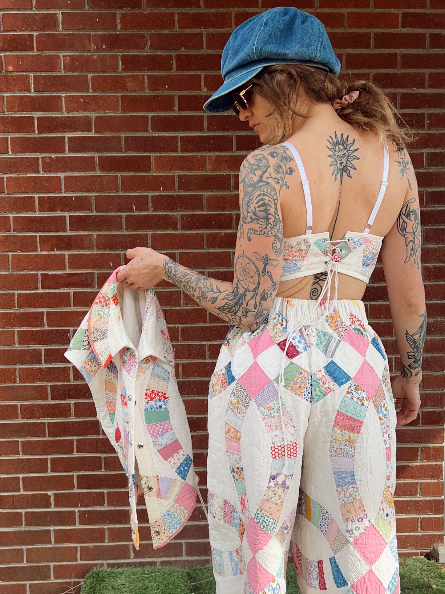 Pink Barrel Leg Quilt Pant