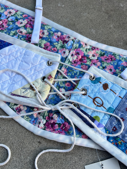 Patchy Floral Quilt Bra Top (C/D CUP) 28"-32"