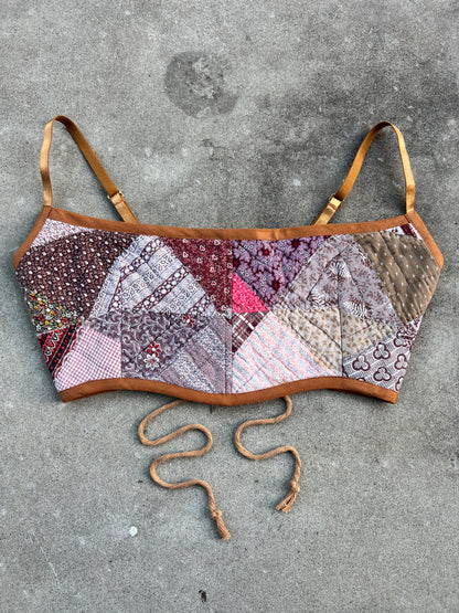 Cocoa Quilt Bra Top (DD CUP) 28"-32"