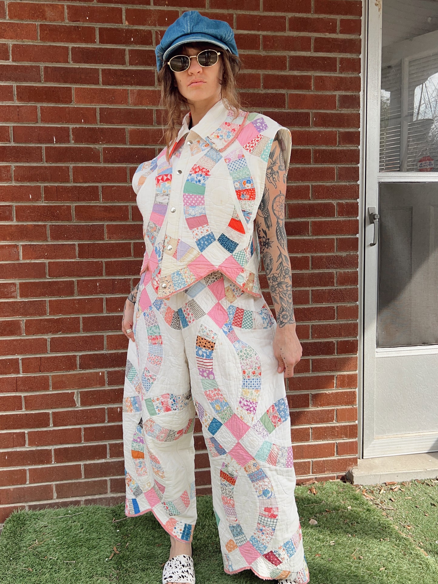 Pink Corset Back Quilt Vest