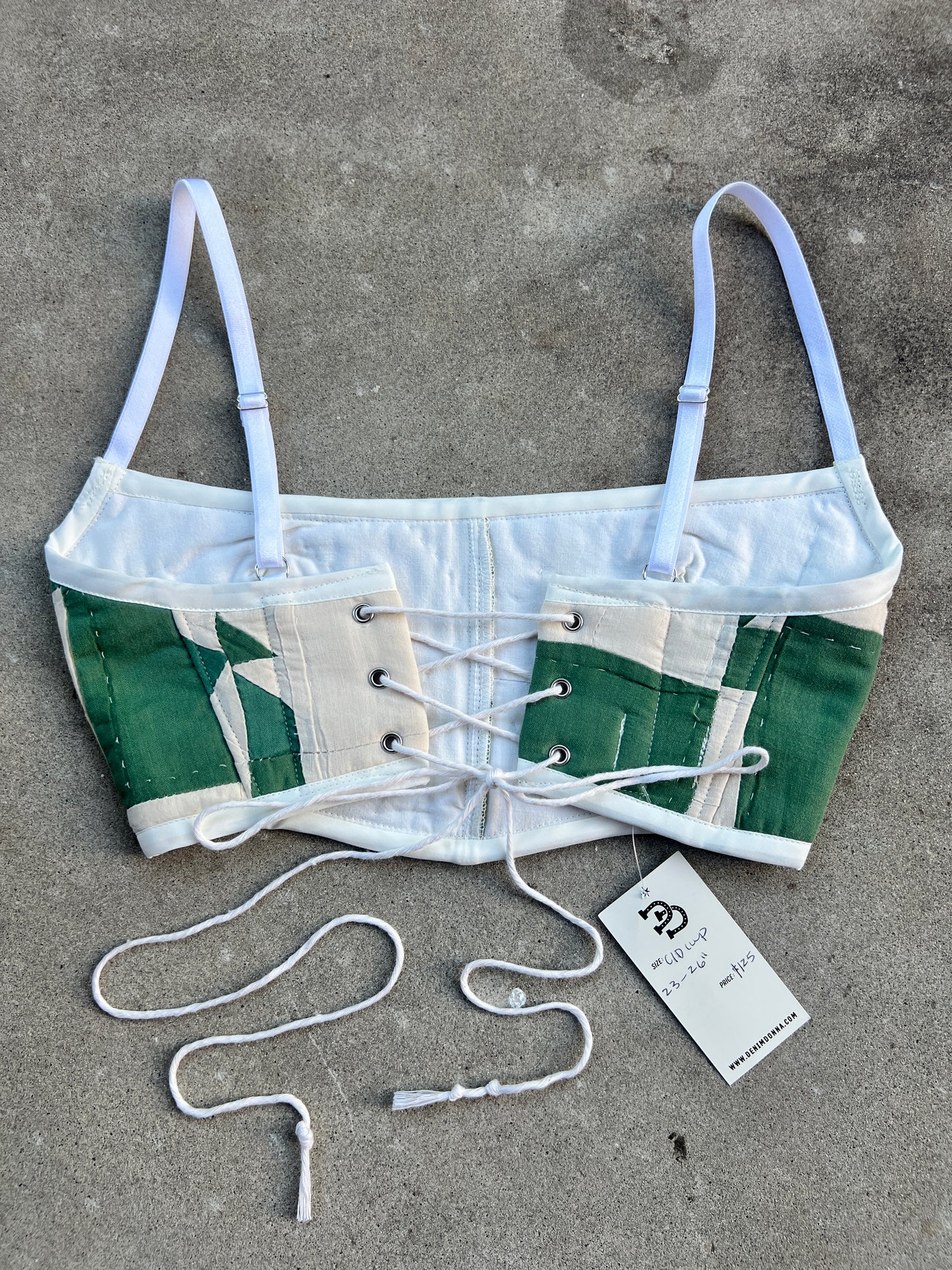 Green Quilt Bra Top (C/D CUP) 23"-27"