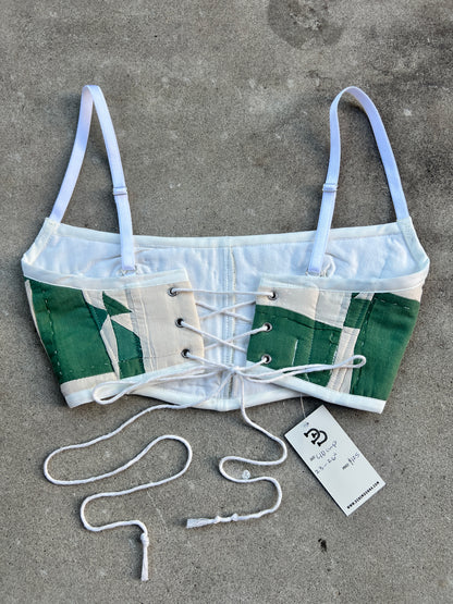 Green Quilt Bra Top (C/D CUP) 23"-27"